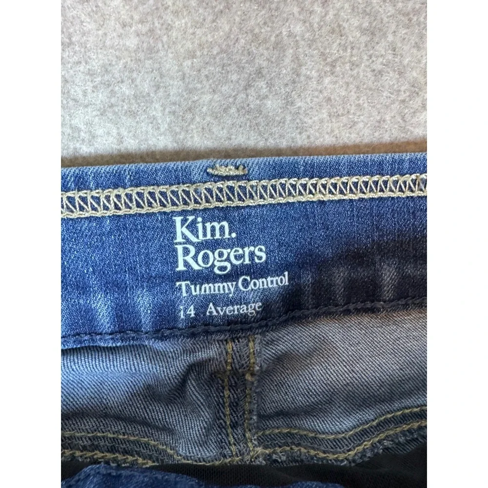 k262. Kim Rogers Tummy Control Pull On Denim Bermuda Shorts Medium Wash Blue 14